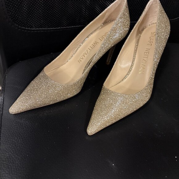 Stuart Weitzman Women's Glitter High Heel/Pointed Toe New - Picture 2 of 5